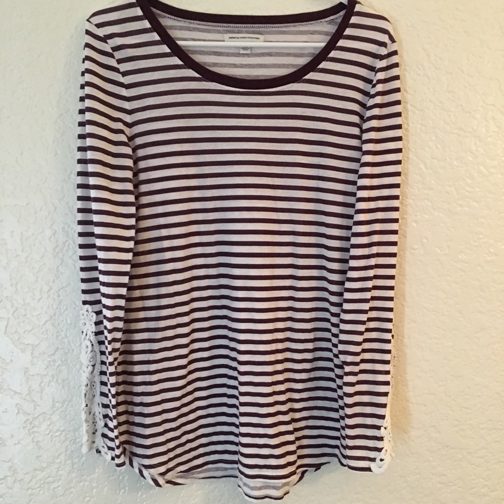 American Eagle Long Sleeve Striped T Shirt
